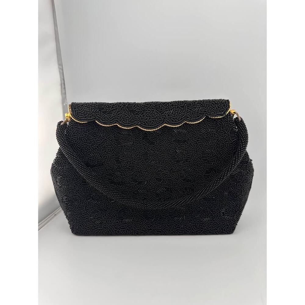 Vintage Black Beaded Evening‎ Handbag